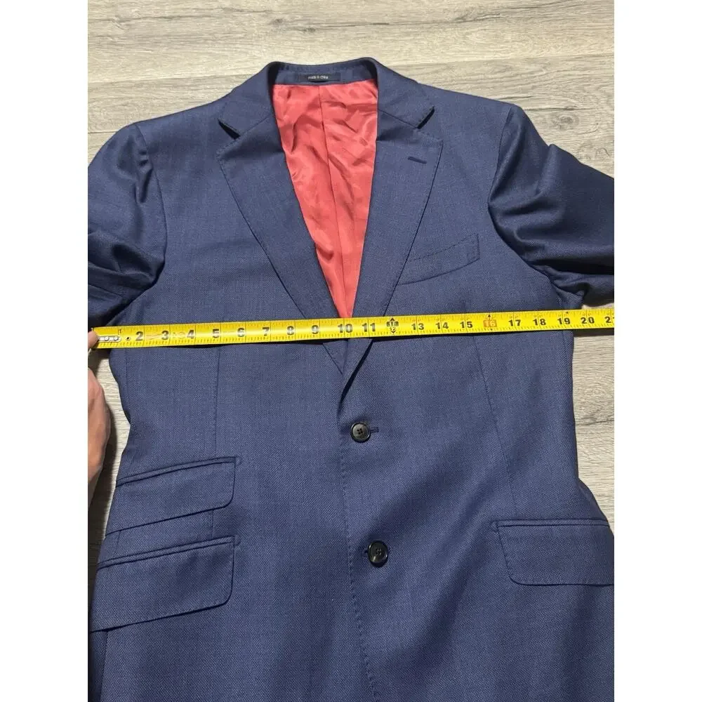 SuitSupply Sienna Int Blue Wool Suit 42L 34x30 Reda Super 130s